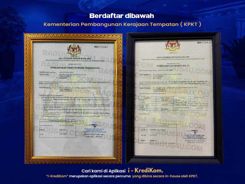 Berdaftar di bawah KPKT