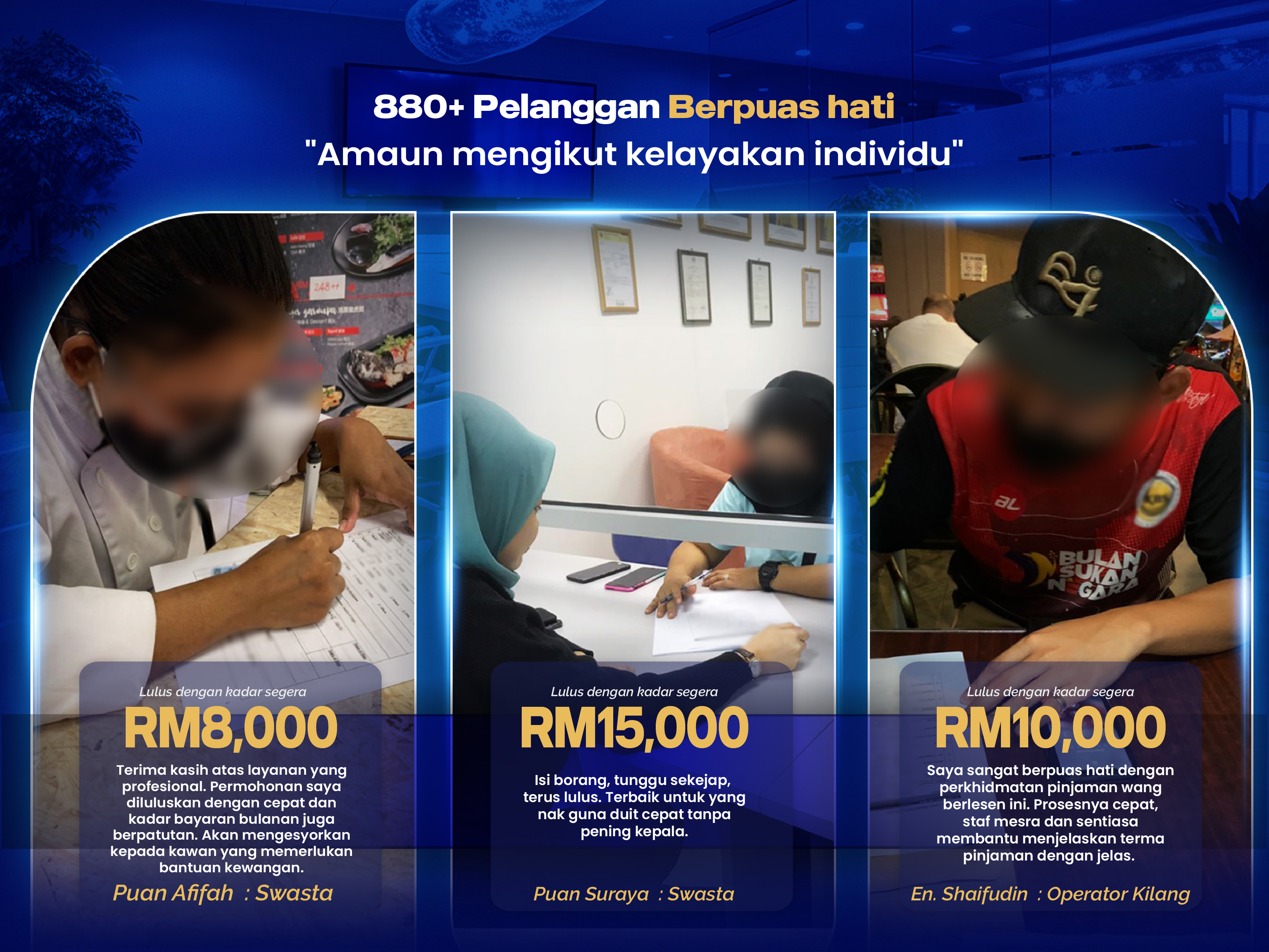 880+ Pelanggan Berpuas Hati